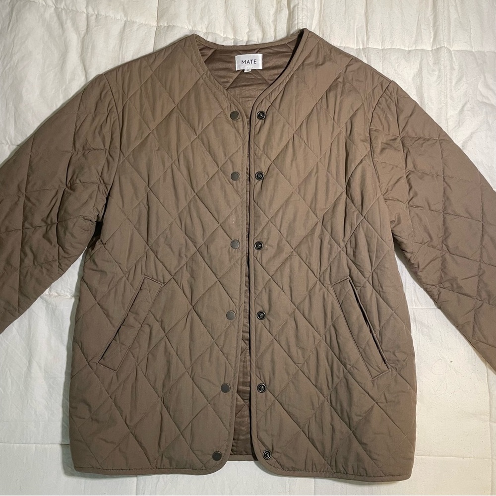 MATE the Label Brown Quilted Jacket Size Small